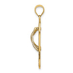 Lade das Bild in den Galerie-Viewer, 14k Yellow Gold Flip Flop Slipper Sandal Love Hearts Pendant Charm