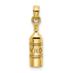Cargar imagen en el visor de la galería, 14k Yellow Gold Wine Bottle Vino Pendant Charm