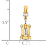Ladda upp bild till gallerivisning, 14k Yellow Gold Wine Bottle Opener Pendant Charm