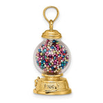 Indlæs billede til gallerivisning 14k Yellow Gold Gumball Machine Glass 3D Pendant Charm