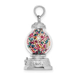 Lataa kuva Galleria-katseluun, 14k White Gold Gumball Machine Glass 3D Pendant Charm