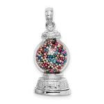 Lataa kuva Galleria-katseluun, 14k White Gold Gumball Machine Glass 3D Pendant Charm