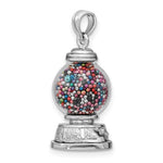 Lataa kuva Galleria-katseluun, 14k White Gold Gumball Machine Glass 3D Pendant Charm