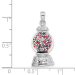 Lataa kuva Galleria-katseluun, 14k White Gold Gumball Machine Glass 3D Pendant Charm