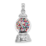 Lataa kuva Galleria-katseluun, 14k White Gold Gumball Machine Glass 3D Pendant Charm