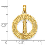 Charger l'image dans la galerie, 14k Yellow Gold Boothbay Harbor Lighthouse Round Circle Pendant Charm