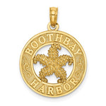 Lade das Bild in den Galerie-Viewer, 14k Yellow Gold Boothbay Harbor Starfish Round Circle Pendant Charm