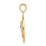 Afbeelding in Gallery-weergave laden, 14k Yellow Gold Nassau Bahamas Dolphins Circle Pendant Charm