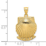 Load image into Gallery viewer, 14k Yellow Gold Jamaica Island Scallop Shell Seashell Travel Pendant Charm