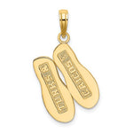画像をギャラリービューアに読み込む, 14k Yellow Gold Turks Caicos Flip Flop Sandal Travel Pendant Charm