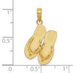 画像をギャラリービューアに読み込む, 14k Yellow Gold Turks Caicos Flip Flop Sandal Travel Pendant Charm