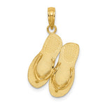 画像をギャラリービューアに読み込む, 14k Yellow Gold Turks Caicos Flip Flop Sandal Travel Pendant Charm