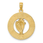 画像をギャラリービューアに読み込む, 14k Yellow Gold Jamaica Island Conch Shell Seashell Travel Pendant Charm