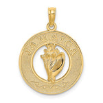 画像をギャラリービューアに読み込む, 14k Yellow Gold Jamaica Island Conch Shell Seashell Travel Pendant Charm