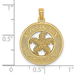 Carica l'immagine nel visualizzatore di Gallery, 14k Yellow Gold Cancun Mexico Starfish Circle Pendant Charm