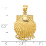 Cargar imagen en el visor de la galería, 14k Yellow Gold Cancun Mexico Scallop Shell Clamshell Seashell Pendant Charm
