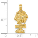 Lade das Bild in den Galerie-Viewer, 14k Yellow Gold Cancun Mexico Palm Tree Travel Vacation Holiday Pendant Charm