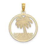 Afbeelding in Gallery-weergave laden, 14k Yellow Gold Bahamas Palm Tree Circle Pendant Charm