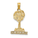 Lade das Bild in den Galerie-Viewer, 14k Yellow Gold Bahamas Palm Tree Travel Vacation Pendant Charm