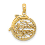 Lade das Bild in den Galerie-Viewer, 14k Yellow Gold Nassau Bahamas Dolphin Travel Pendant Charm