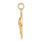 Afbeelding in Gallery-weergave laden, 14k Yellow Gold Bahamas Dolphins Travel Circle Pendant Charm