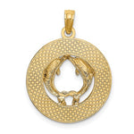 Afbeelding in Gallery-weergave laden, 14k Yellow Gold Bahamas Dolphins Travel Circle Pendant Charm