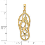 Lade das Bild in den Galerie-Viewer, 14k Yellow Gold Flip Flop Slipper Sandal Starfish Pendant Charm