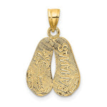 Afbeelding in Gallery-weergave laden, 14k Yellow Gold Bahamas Sandals Travel Vacation Pendant Charm