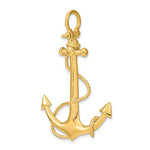 Ladda upp bild till gallerivisning, 14k Yellow Gold Anchor Rope 3D Large Pendant Charm