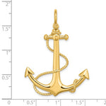 Ladda upp bild till gallerivisning, 14k Yellow Gold Anchor Rope 3D Large Pendant Charm