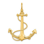 Ladda upp bild till gallerivisning, 14k Yellow Gold Anchor Rope 3D Large Pendant Charm