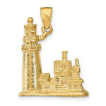 Load image into Gallery viewer, 14k Yellow Gold Cape Cod Lighthouse 3D Pendant Charm