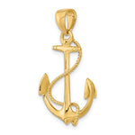 Ladda upp bild till gallerivisning, 14k Yellow Gold Anchor Rope 3D Pendant Charm