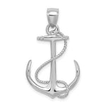 Ladda upp bild till gallerivisning, 14k White Gold Anchor Rope 3D Pendant Charm