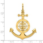 画像をギャラリービューアに読み込む, 14k Yellow Gold Anchor Compass Ship Wheel Nautical 3D Pendant Charm
