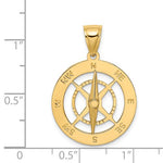 Indlæs billede til gallerivisning 14k Yellow Gold Movable Nautical Compass Medallion Pendant Charm