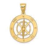 Indlæs billede til gallerivisning 14k Yellow Gold Movable Nautical Compass Medallion Pendant Charm