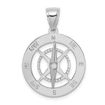 Afbeelding in Gallery-weergave laden, 14k White Gold Movable Nautical Compass Medallion Pendant Charm
