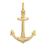 画像をギャラリービューアに読み込む, 14k Yellow Gold Anchor Shackle Textured 3D Pendant Charm