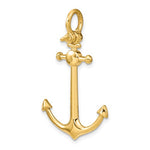 画像をギャラリービューアに読み込む, 14k Yellow Gold Anchor Shackle Bail 3D Nautical Pendant Charm