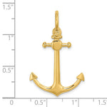 画像をギャラリービューアに読み込む, 14k Yellow Gold Anchor Shackle Bail 3D Nautical Pendant Charm