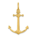 画像をギャラリービューアに読み込む, 14k Yellow Gold Anchor Shackle Bail 3D Nautical Pendant Charm