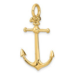 画像をギャラリービューアに読み込む, 14k Yellow Gold Anchor Shackle Bail 3D Pendant Charm