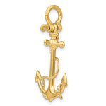 画像をギャラリービューアに読み込む, 14k Yellow Gold Anchor Rope Shackle 3D Pendant Charm