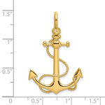 画像をギャラリービューアに読み込む, 14k Yellow Gold Anchor Rope Shackle 3D Pendant Charm