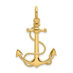 画像をギャラリービューアに読み込む, 14k Yellow Gold Anchor Rope Shackle 3D Pendant Charm