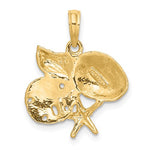 Load image into Gallery viewer, 14k Yellow Gold Shell Seashell Starfish Sand Dollar Cluster Pendant Charm