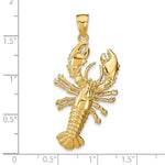 画像をギャラリービューアに読み込む, 14k Yellow Gold Lobster Large Pendant Charm