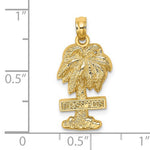 画像をギャラリービューアに読み込む, 14k Yellow Gold Turks Caicos Palm Tree Island Travel Pendant Charm