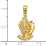 画像をギャラリービューアに読み込む, 14k Yellow Gold Turks Caicos Conch Shell Seashell Travel Pendant Charm